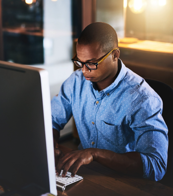 Man working on computer