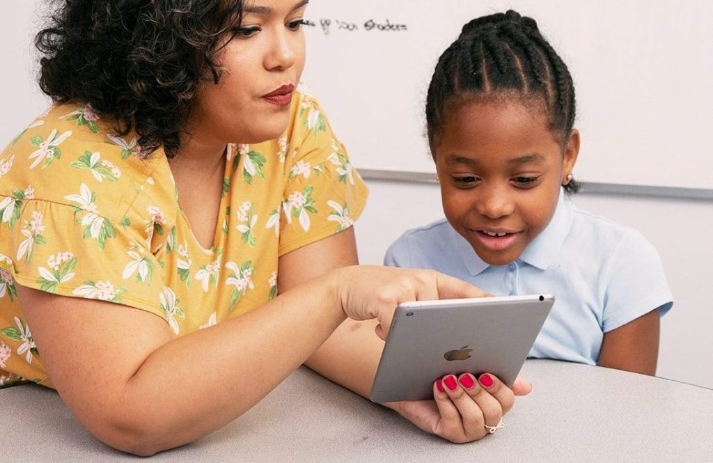 Amplify teacher working with a student