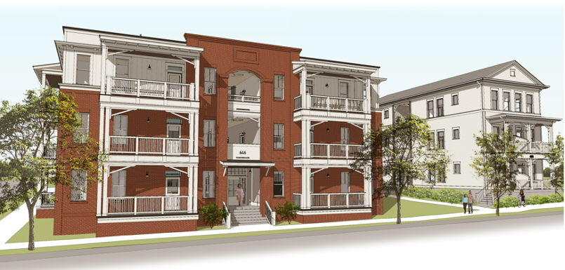 Digital rendering of a housing complex