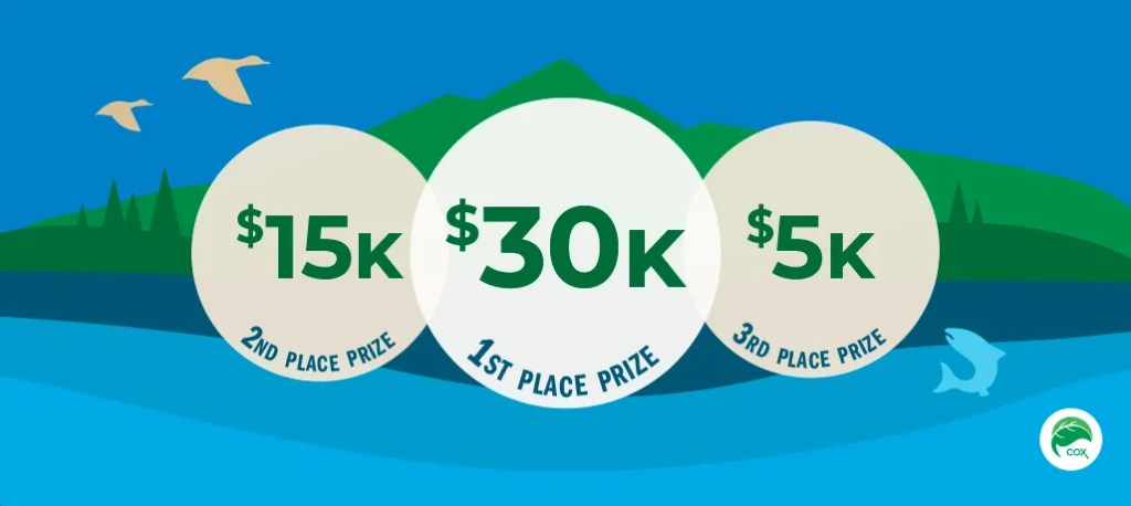 Icon graphic displaying a $30k first place prize, $15k second place prize, and $5k third place prize