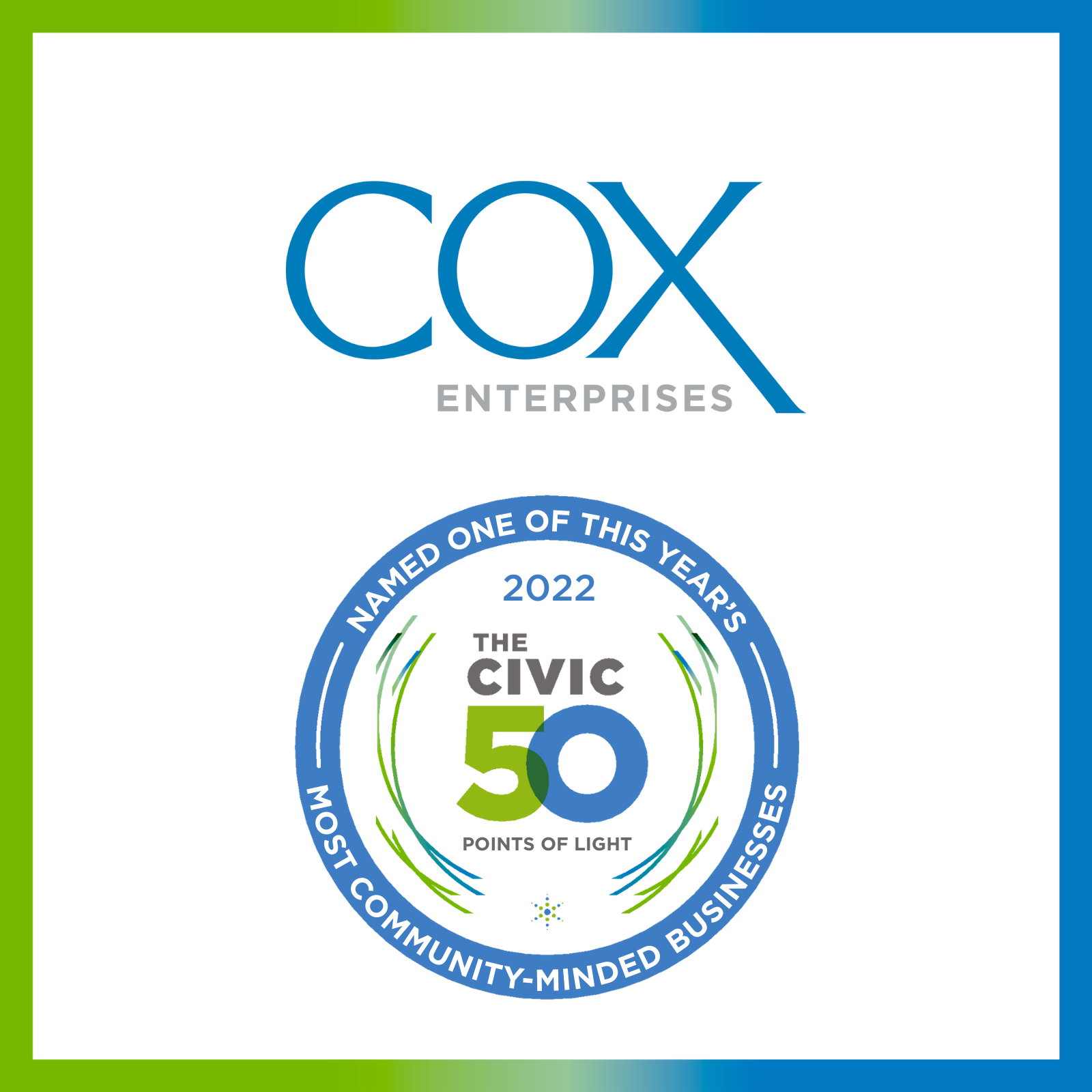 Cox Enterprises Named a Community-Minded Company